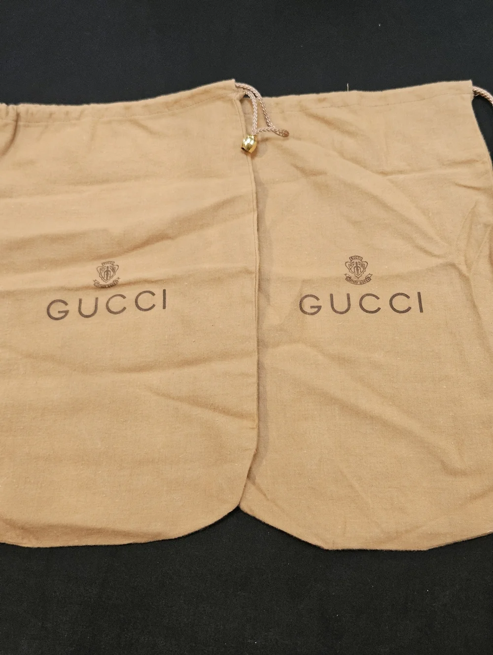 Gucci Dust Bag Shoe Storage Vintage Drawstring 2 Bags 14.5” X 8.75